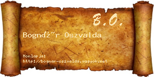 Bognár Oszvalda névjegykártya